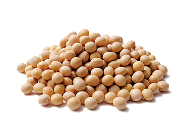 A pile of dried soybeans.